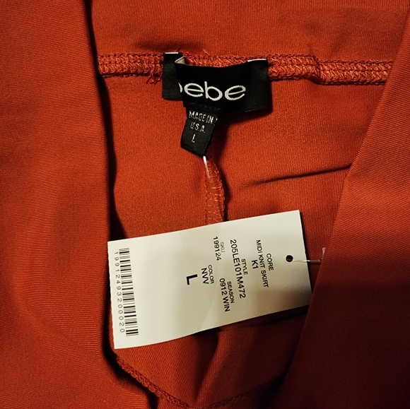 NWT Bebe Rust Red Fitted Skirt Size Large - Picture 3 of 3